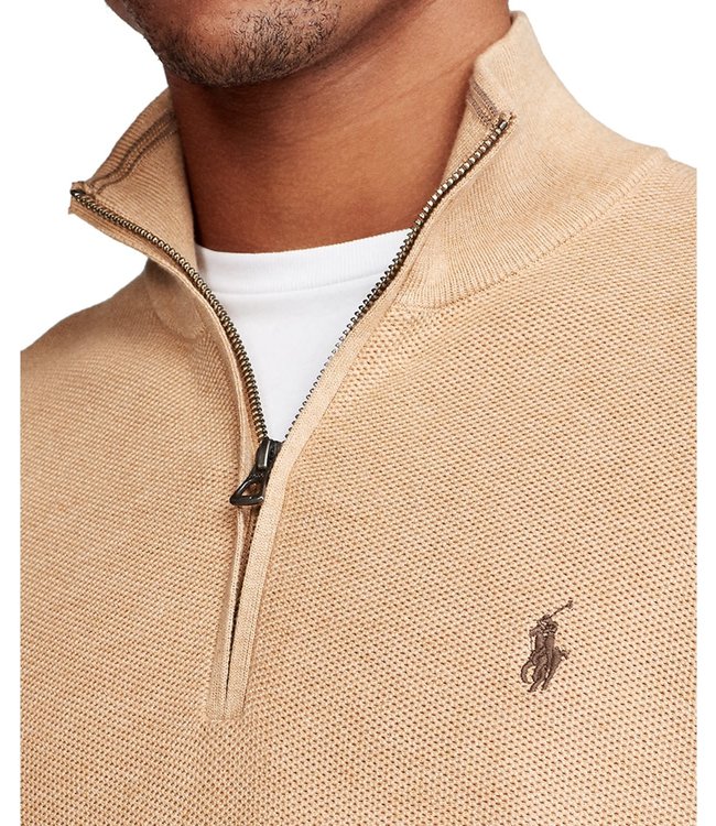 Men's Textured Pima Cotton Half Zip Sweater