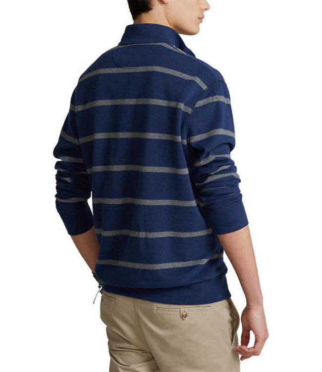 PRL Luxury Jersey Stripe Half-Zip Pullover Sweater