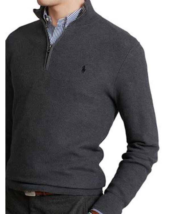 Men's Textured Pima Cotton Half Zip Sweater