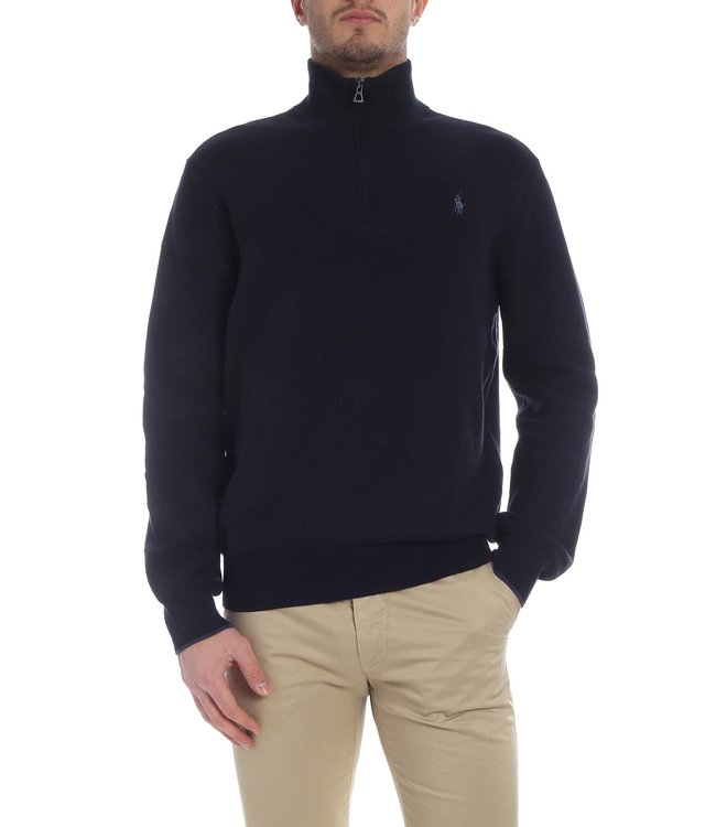 Men's Textured Pima Cotton Half Zip Sweater