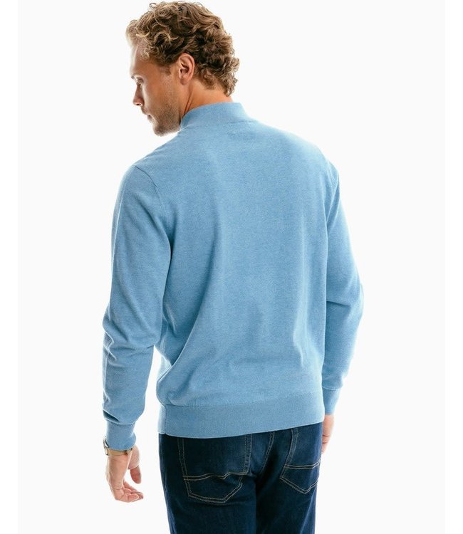 Southern Tide Jade Heather Croaker Quarter Zip Sweater