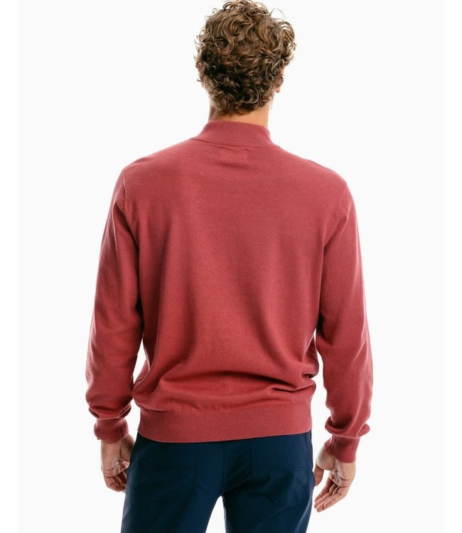 Southern Tide Jade Heather Croaker Quarter Zip Sweater