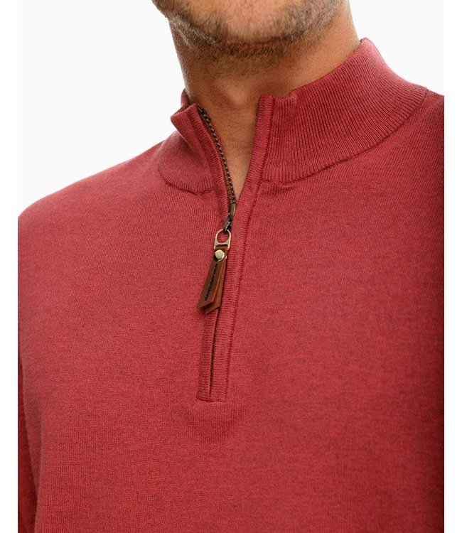 Southern Tide Jade Heather Croaker Quarter Zip Sweater