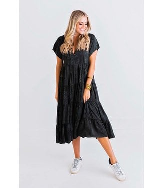 Karlie Snake Tiered Midi Dress