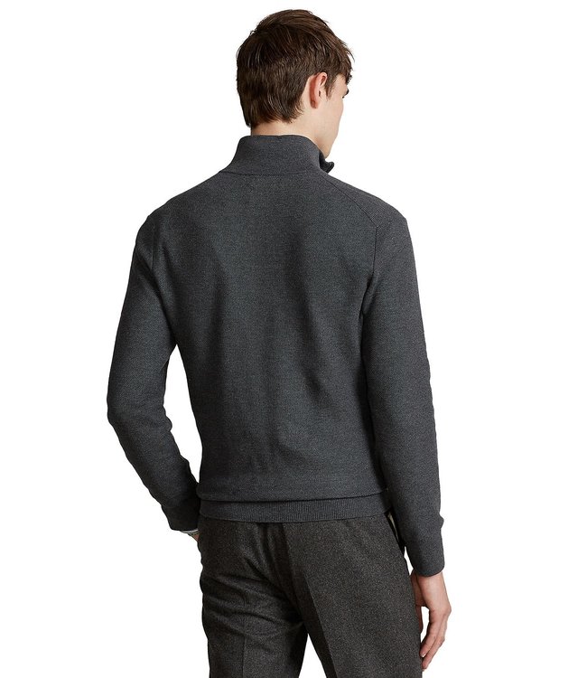 Men's Textured Pima Cotton Half Zip Sweater