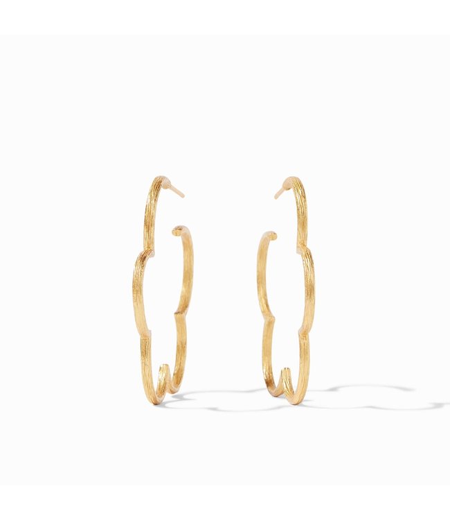 Julie Vos Gardenia Textured Medium Hoop Earrings