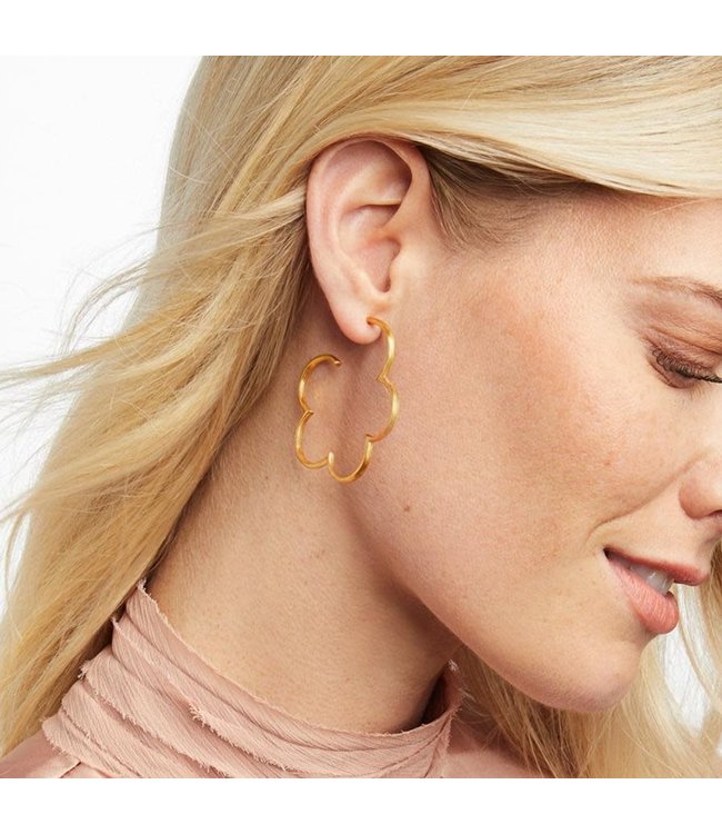 Julie Vos Gardenia Textured  Medium Hoop Earrings