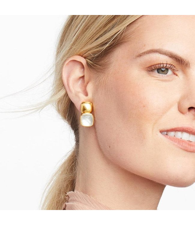 Julie Vos Catalina Gold Gem Earrings