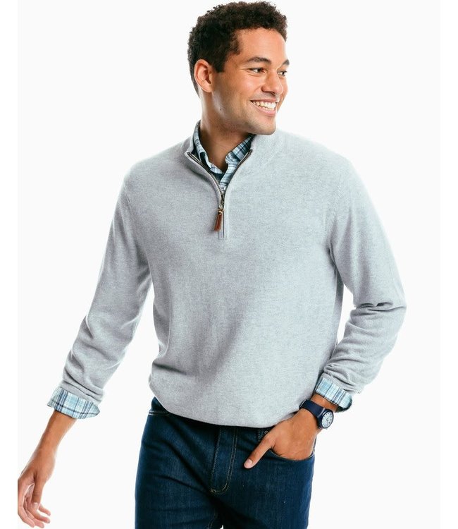 Southern Tide Jade Heather Croaker Quarter Zip Sweater