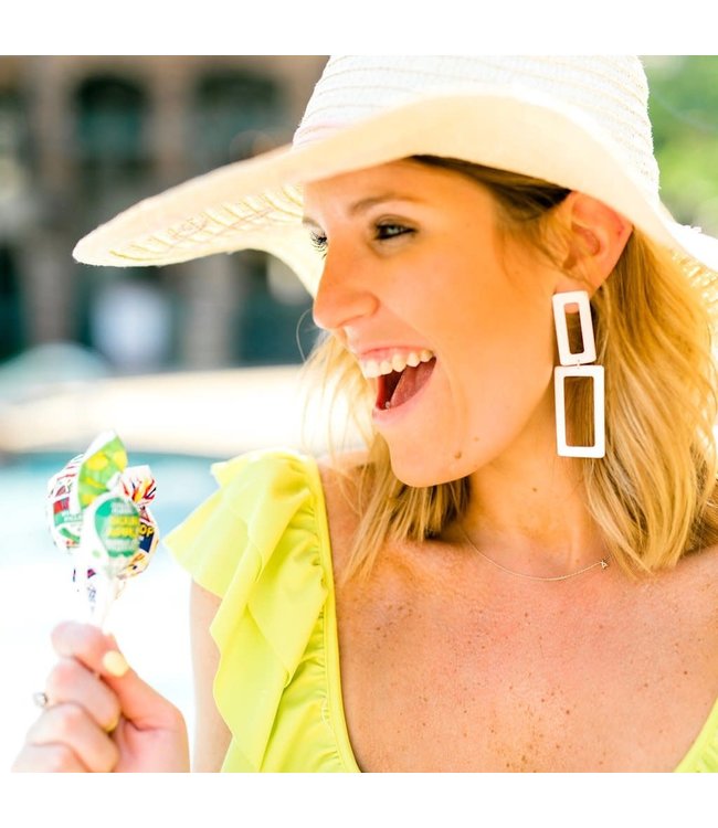 Sheila Fajl Burnished Double Rectangle Dangle Earrings