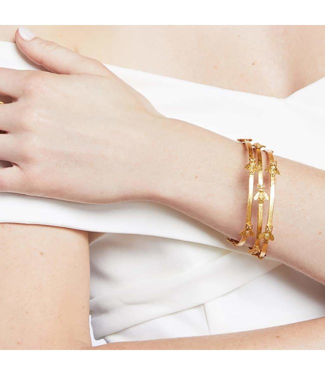 Julie Vos Hammered Gold Bee Bangle