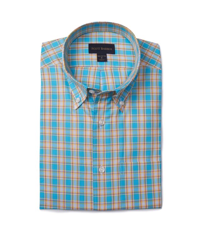 Scott Barber Fine Plaid Oxford Shirt