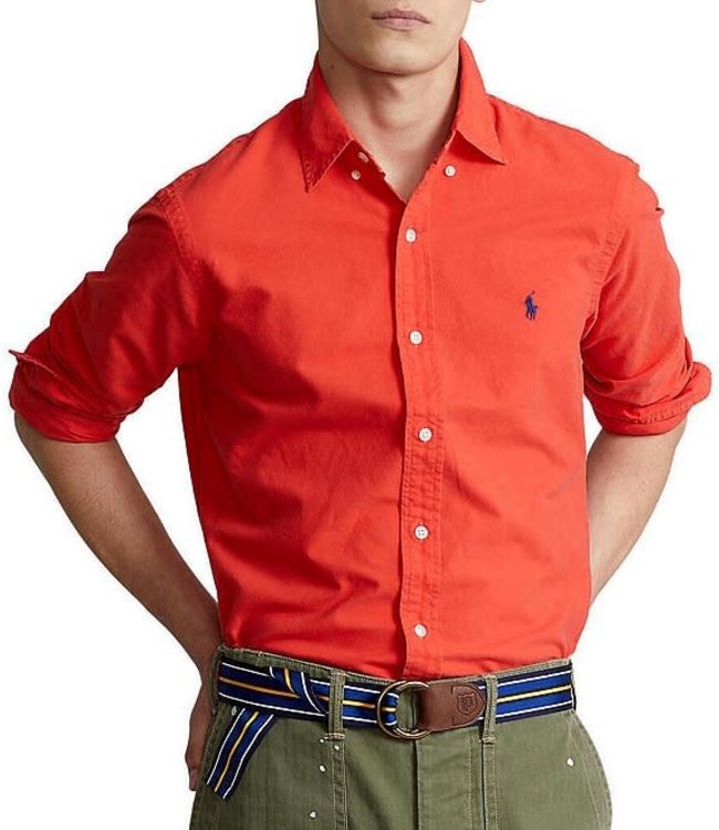PRL Garment Dyed Classic Fit Oxford Shirt