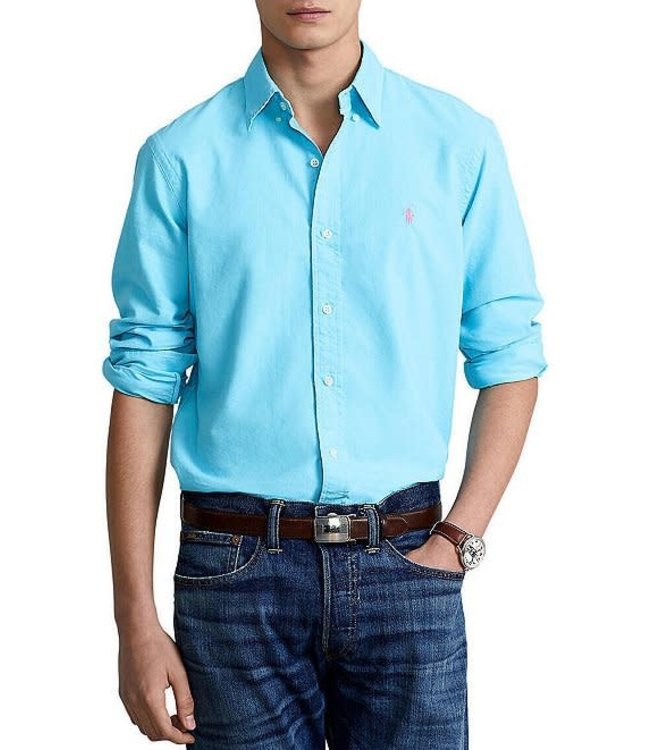 PRL Garment Dyed Classic Fit Oxford Shirt