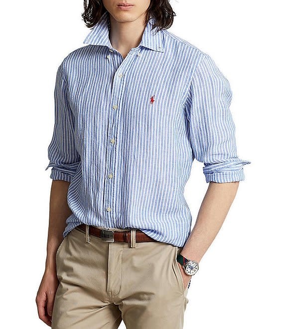 Methode repertoire merknaam PRL Striped Linen Sports Shirt - Abraham's