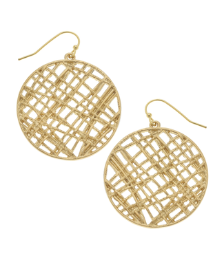 Susan Shaw Round Criss-Cross Earrings