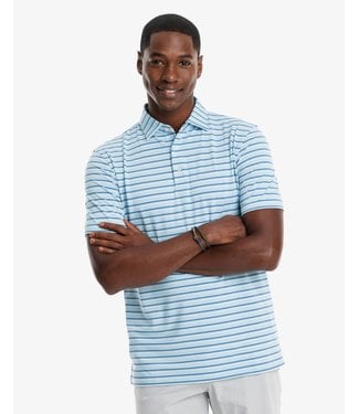 Southern Tide Ryder Heather Mastic Stripe Performance Polo Shirt