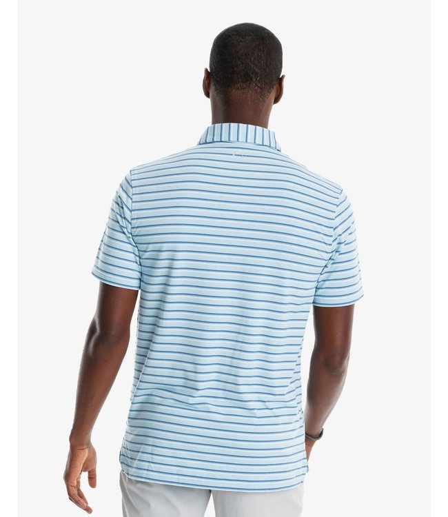 Southern Tide Ryder Heather Mastic Stripe Performance Polo Shirt