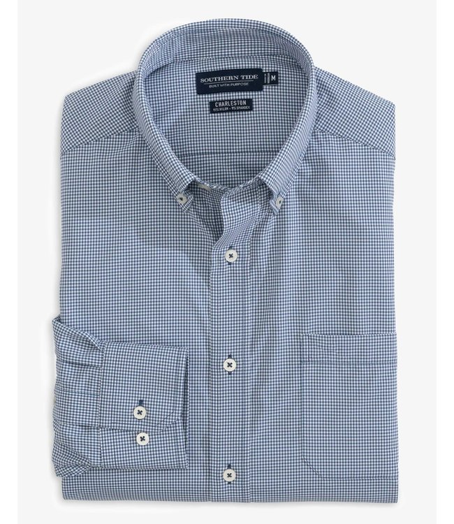 Southern Tide Micro Gingham brrr Intercoastal Sport Shirt