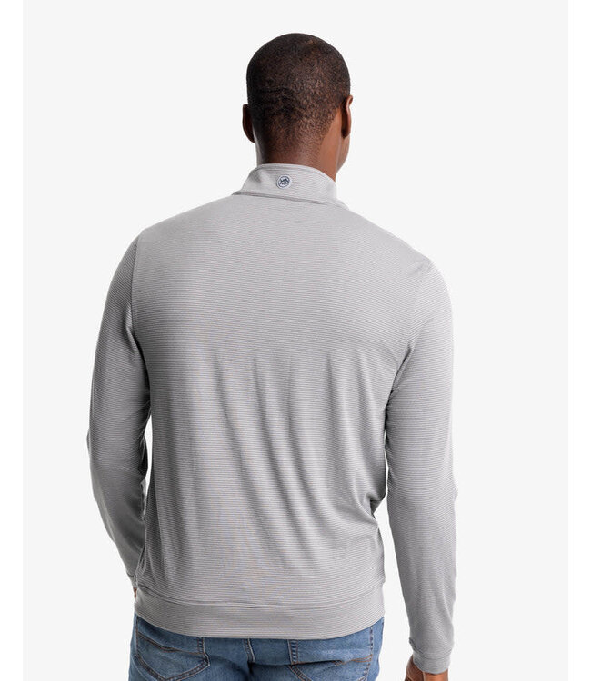 Southern Tide Cruiser Heather Micro Striped Performance Quarter Zip Pullover