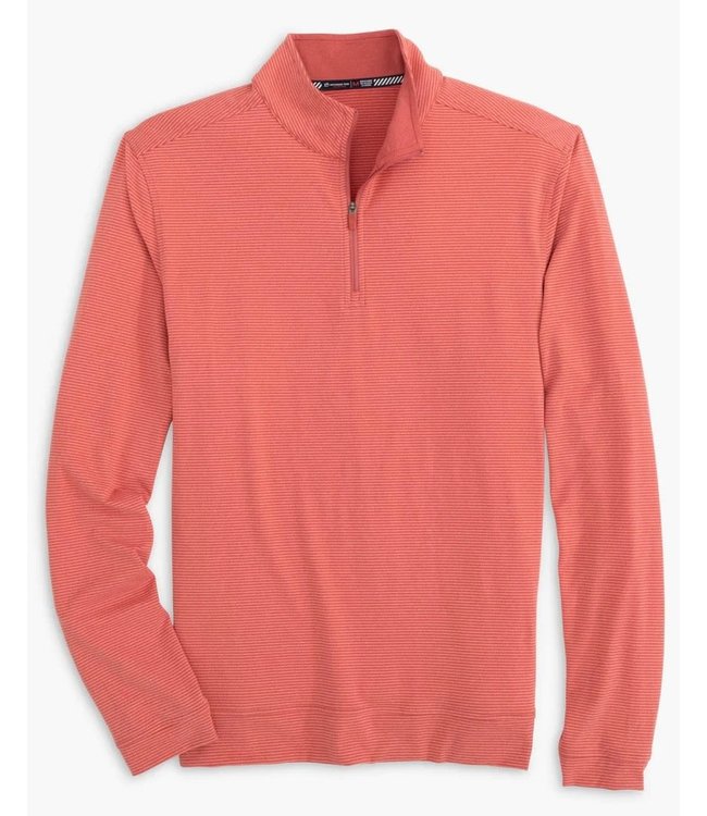 Southern Tide Cruiser Heather Micro Striped Performance Quarter Zip Pullover