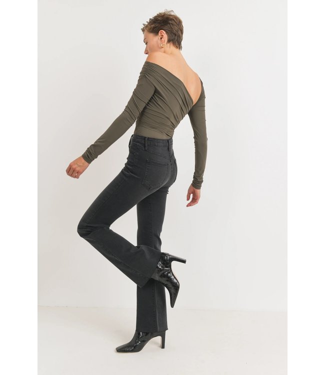 Just Black High Rise Scissor Cut Flare Jeans