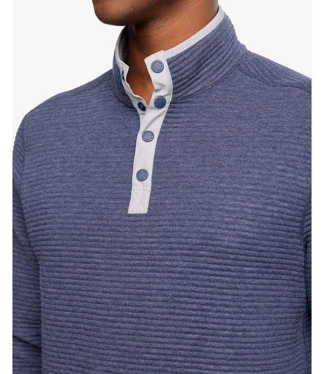 Southern Tide Rutland Heather Reversible Quarter Snap Pullover Sweater
