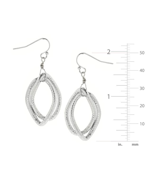 Susan Shaw Large Silver Textured Chain Earrings