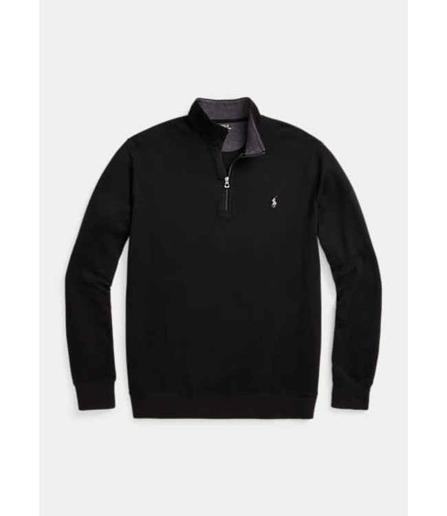 PRL Big & Tall Double-Knit Jersey 1/2 Zip Solid Pullover