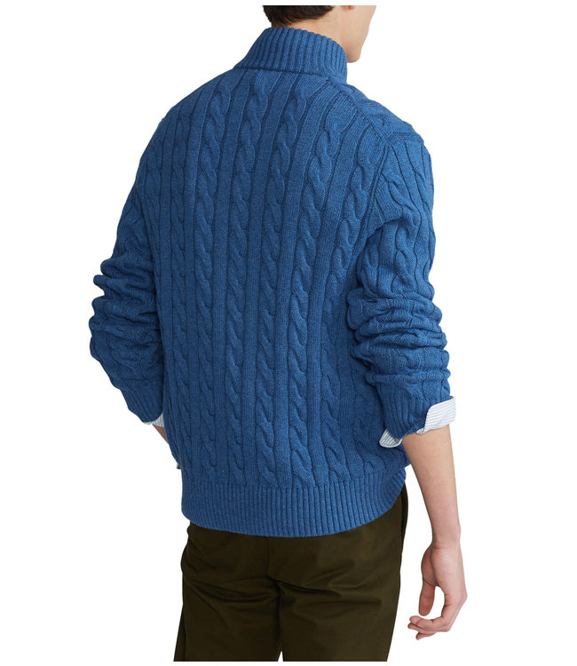 PRL Cable-Knit Cotton Quarter-Zip Sweater