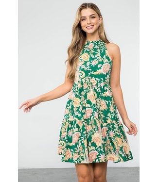 THML Halter Flower Print Midi Dress