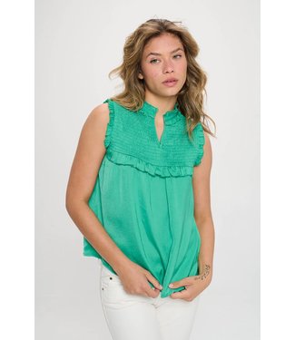 130 Cole | Colletta Coop Sleeveless Top with Ruffle Detail