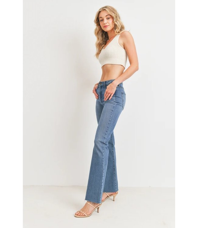 Just Black High Rise Scissor Cut Flare Jeans