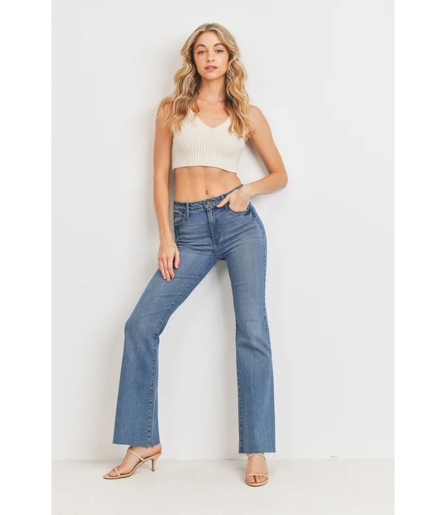 Just Black High Rise Scissor Cut Flare Jeans