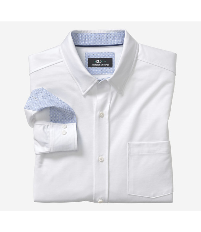Johnston & Murphy XC Flex Stretch Long Sleeve Solid Dress Shirt