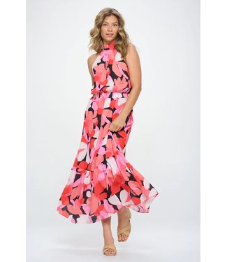 130 Cole | Colletta Coop Floral Print Halter Maxi Dress