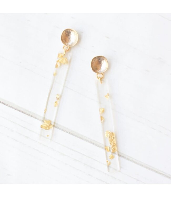 Virtue - Hammered Acrylic Bar Earrings