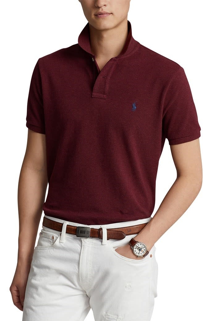 Polo Ralph Lauren Custom Slim Fit Solid Mesh Polo Shirt