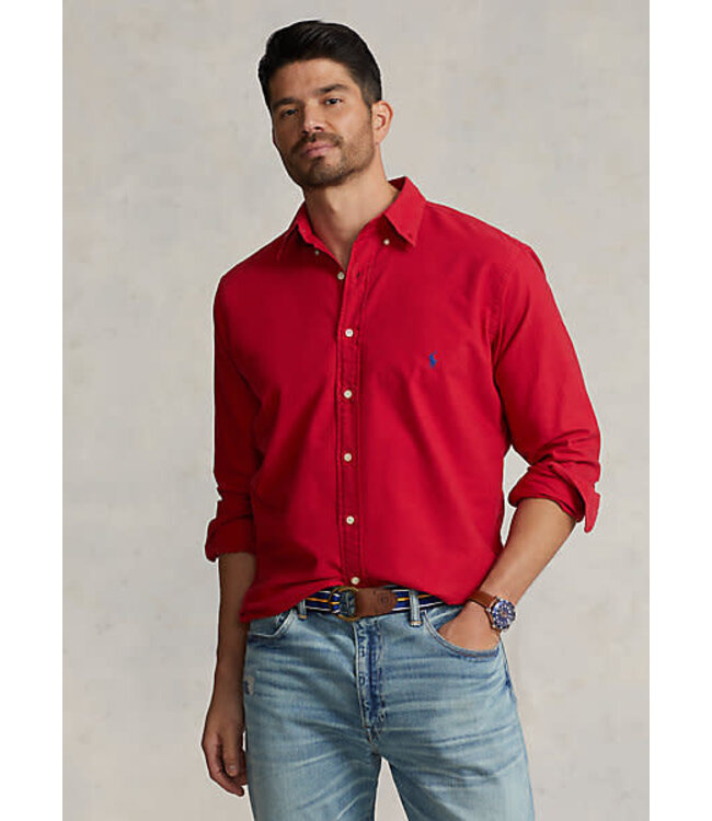 PRL Long-Sleeve Garment-Dyed Oxford Sport Shirt