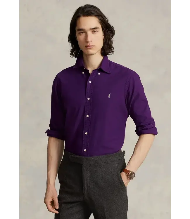 PRL Long-Sleeve Garment-Dyed Oxford Sport Shirt