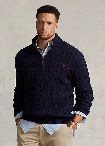 Ralph Lauren Cable Knit Quarter Zip Sweater