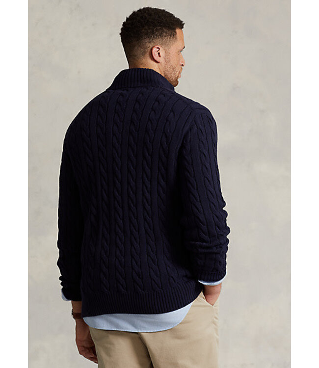 PRL  Cotton Cable Knit Quarter Zip Sweater