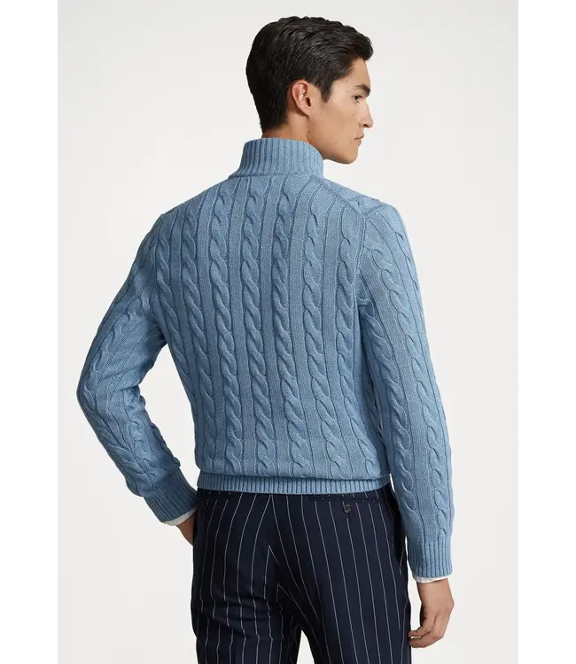 PRL  Cotton Cable Knit Quarter Zip Sweater