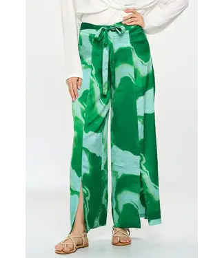 130 Cole | Colletta Coop Printed Wide Leg Pant with Tie Waist