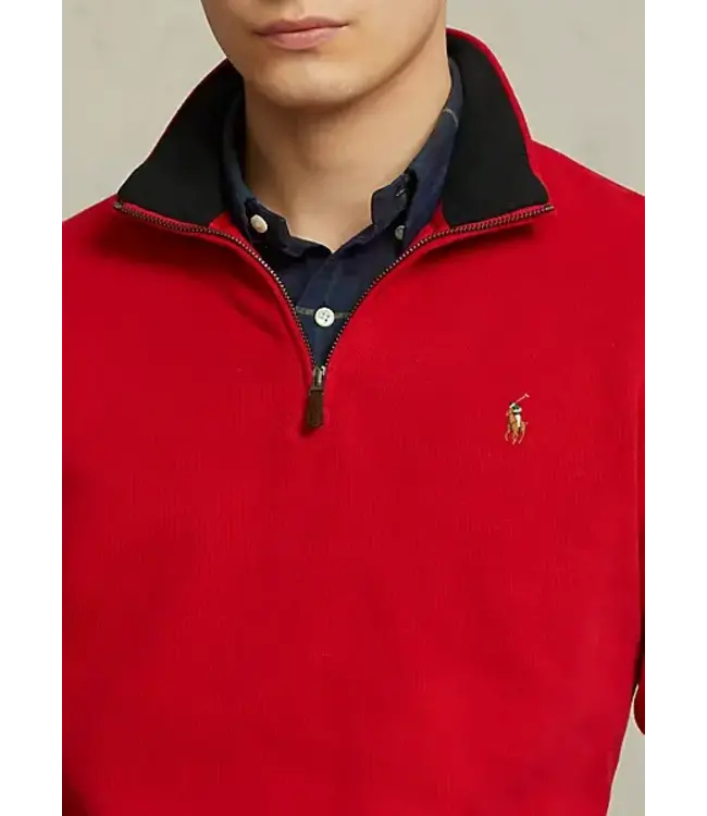 PRL Long-Sleeve Estate Rib 1/2 Zip Pullover W/ Contrast Interior Collar