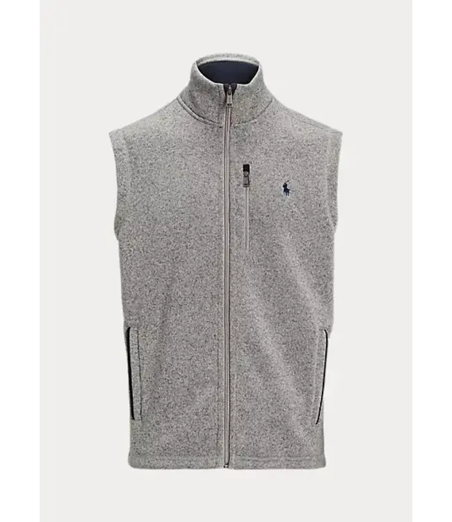 PRL Sweater Fleece Full-Zip Vest with Zipper Chest Pocket
