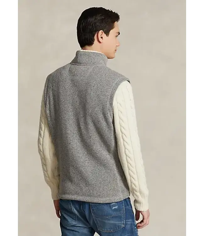 PRL Sweater Fleece Full-Zip Vest with Zipper Chest Pocket