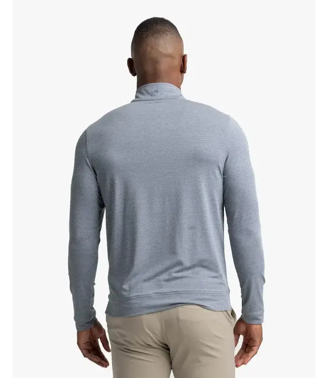 Southern Tide Cruiser Heather Micro Striped Performance Quarter Zip Pullover