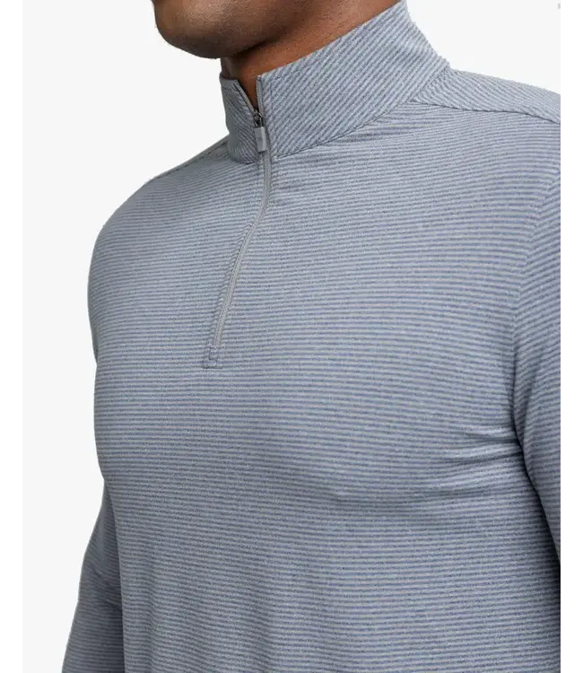 Southern Tide Cruiser Heather Micro Striped Performance Quarter Zip Pullover