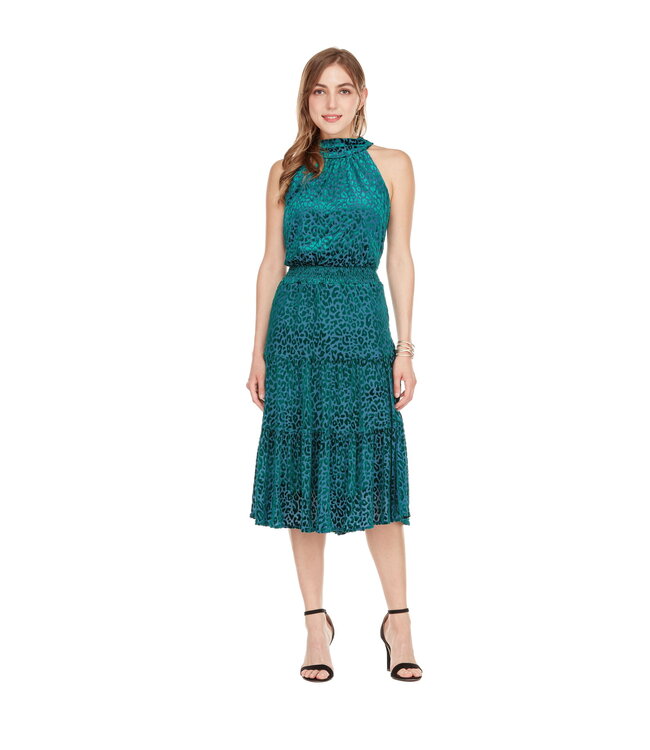 Jade Melody Tam Cinch Waist Halter Dress